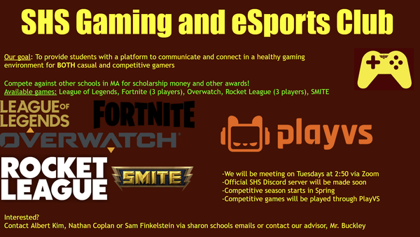 Upcoming Season for SHS's eSports Team