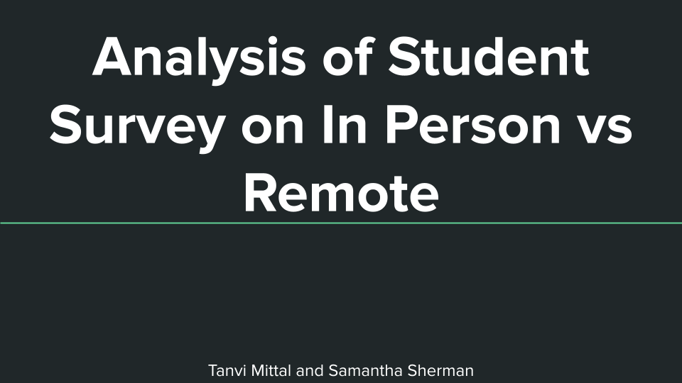Feedback from Student Survey